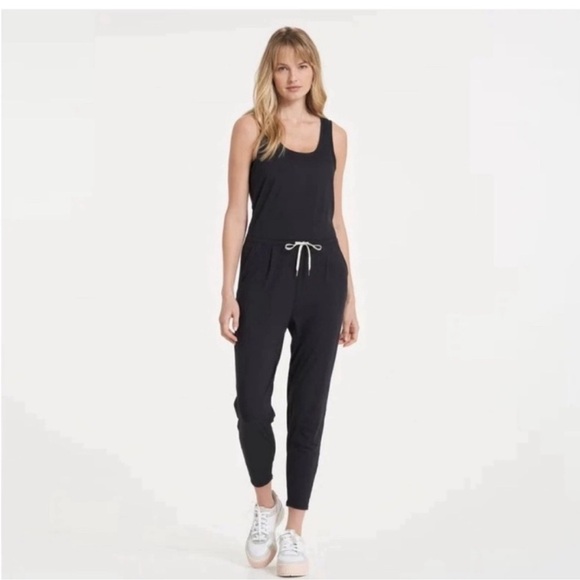 Vuori Pants - Vuori Black Tank Jumpsuit with Drawstring